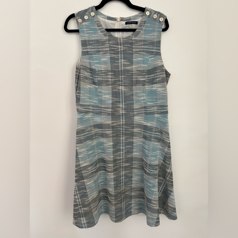 Tommy Hilfiger Blue and White Textured Dress